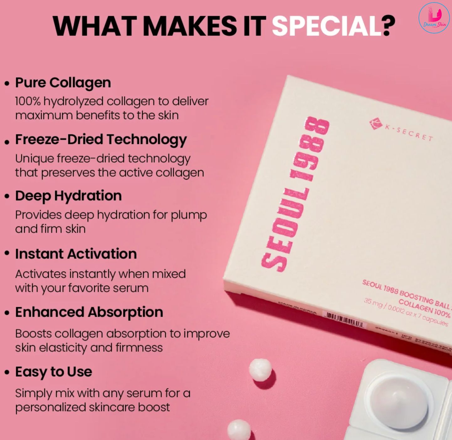 KSECRET SEOUL 1988 Boosting Ball : Collagen 100% [7 capsules]